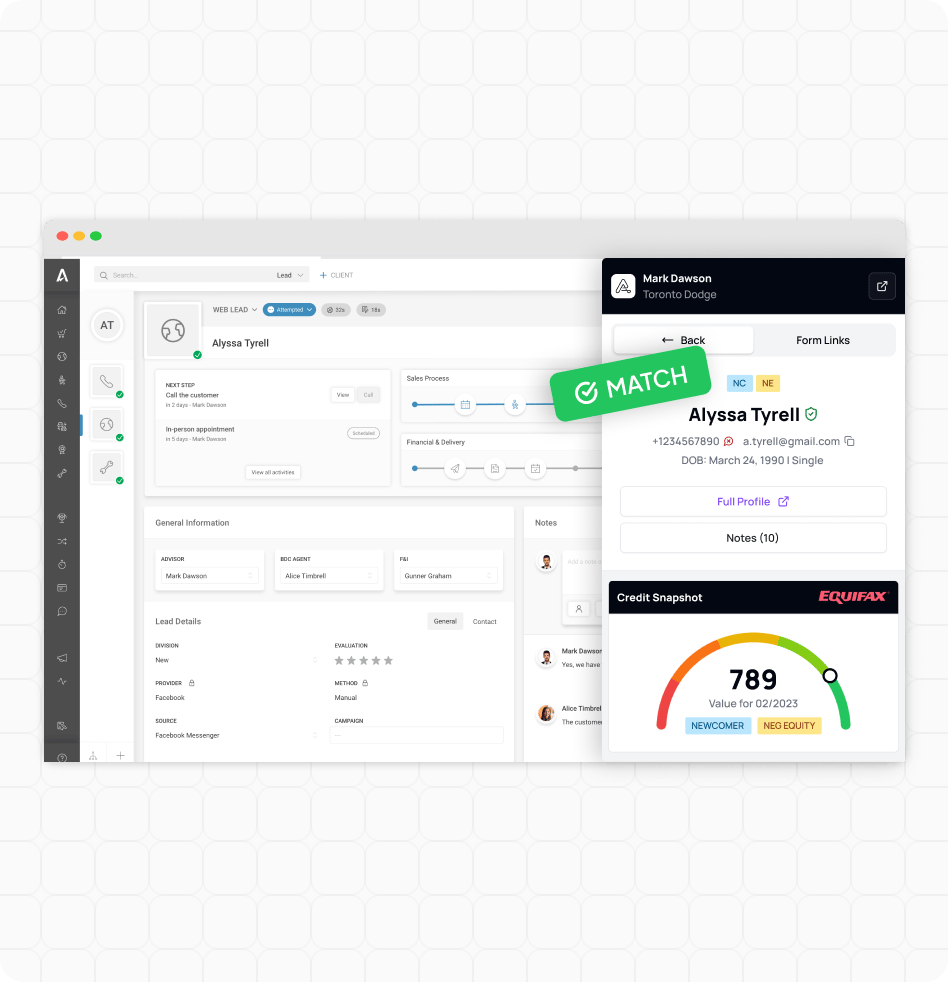 AVA® Co-Driver - Automatic Customer Matching